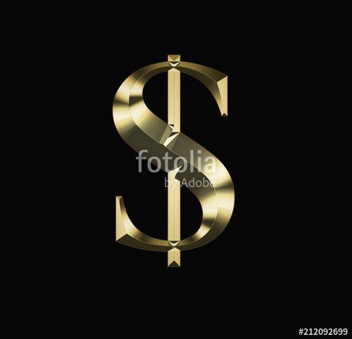 Gold Money Logo - Gold money symbol on a black background