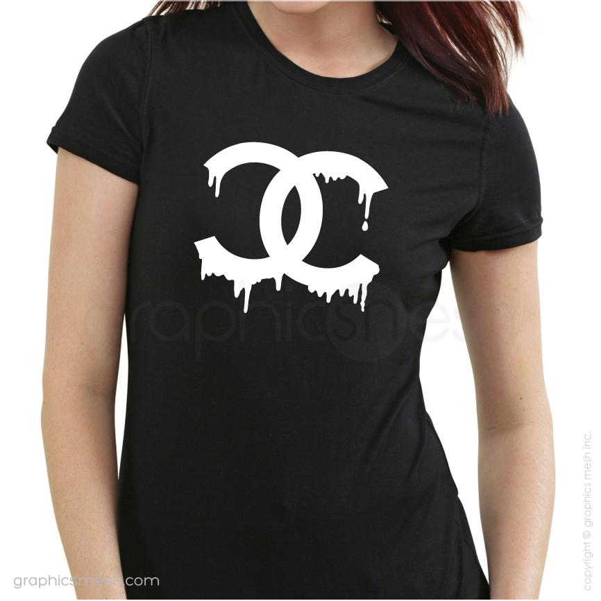 CC_hanel drip designer inspired black Cow print Logo Drip sweatshirt – Lux  & Charm
