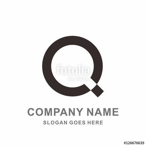 Pixel Q Logo - Monogram Letter Q Simple Circle Corner Pixel Business Company Stock