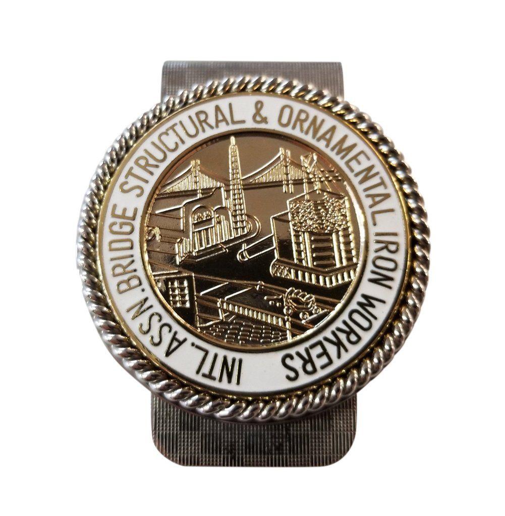 Gold Money Logo - Union Ironworkers Int Logo in Gold Money Clip #BW-MC-IWG – Hard Hat Gear