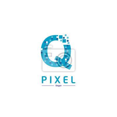 Pixel Q Logo - Letter q pixel logo design leinwandbilder • bilder Rudiment ...