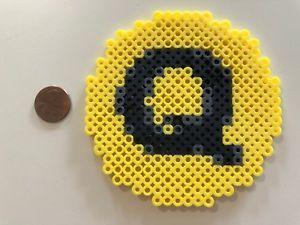 Q Train Logo - Q TRAIN MTA LOGO TRANSPORTATION BEAD SPRITE PERLER PIXEL ART NEW ...