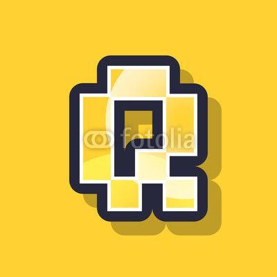 Pixel Q Logo - Letter Q colorful pixel art alphabet typeface with shadow. vector ...