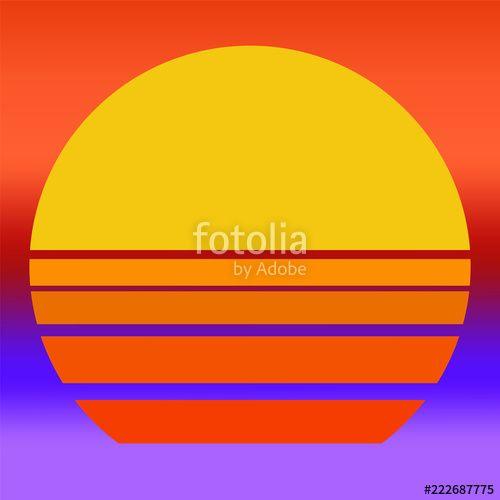 Sunset Circle Logo - Abstract sunset logo. Sunset. Vector illustration. Eps 10