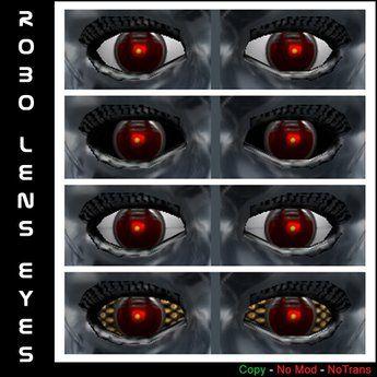 Red-Eyed Robot Logo - Second Life Marketplace - Robot Lens Eyes Set - Red