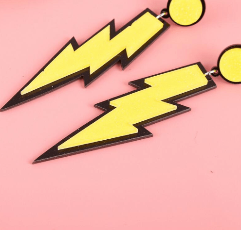 Yellow Lightning Bolt Logo - Yellow Lightning Bolt Earrings