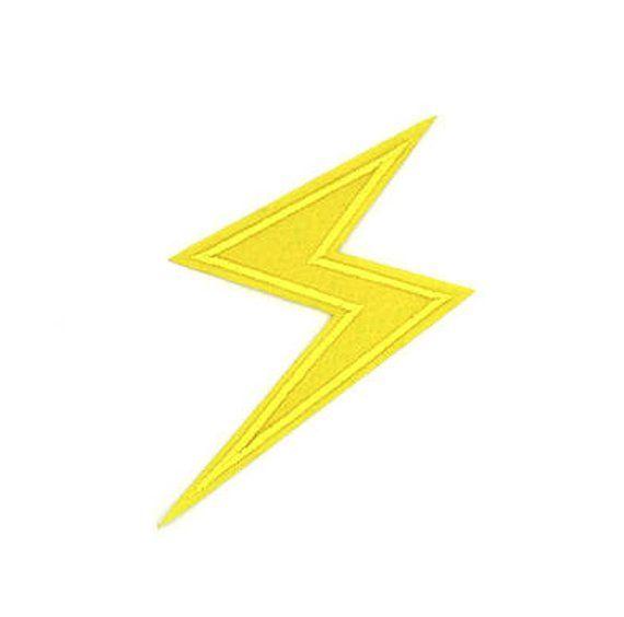 Yellow Lightning Bolt Logo - 3.5 Yellow Lightning bolt Iron On Patch THUNDER patch | Etsy