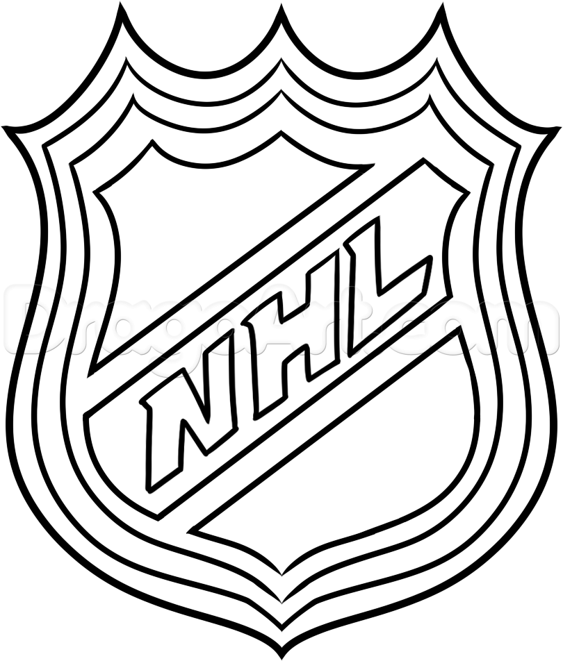 Black and White Hockey Logo - Draw the NHL Logo, Step by Step, Drawing Sheets, Added