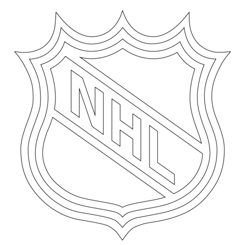 Black and White Hockey Logo - NHL Logo coloring page