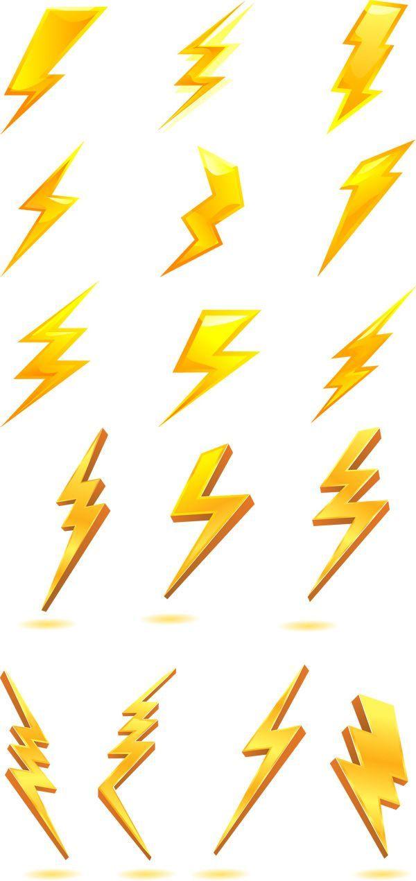 Yellow Lightning Bolt Logo - Golden lightning bolt icon<<<< first one in the second row looks