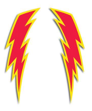 Yellow Lightning Bolt Logo - Vintage Bob Hannah Lightning Bolt Decals Helmet Motocycle Red ...