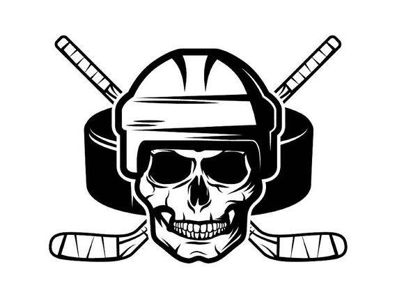 Black and White Hockey Logo - Hockey Logo 6 Puck Helmet Player Stick Mask Pads Arena Ice | Etsy