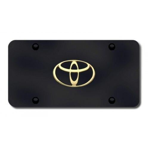 Gold Toyota Logo - Personalized Toyota Logo Gold on Black License Plate by Auto Plates