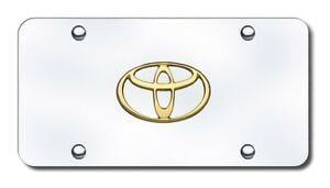 Gold Toyota Logo - Toyota Logo Gold On Chrome Standard Novelty Front License Plate ...