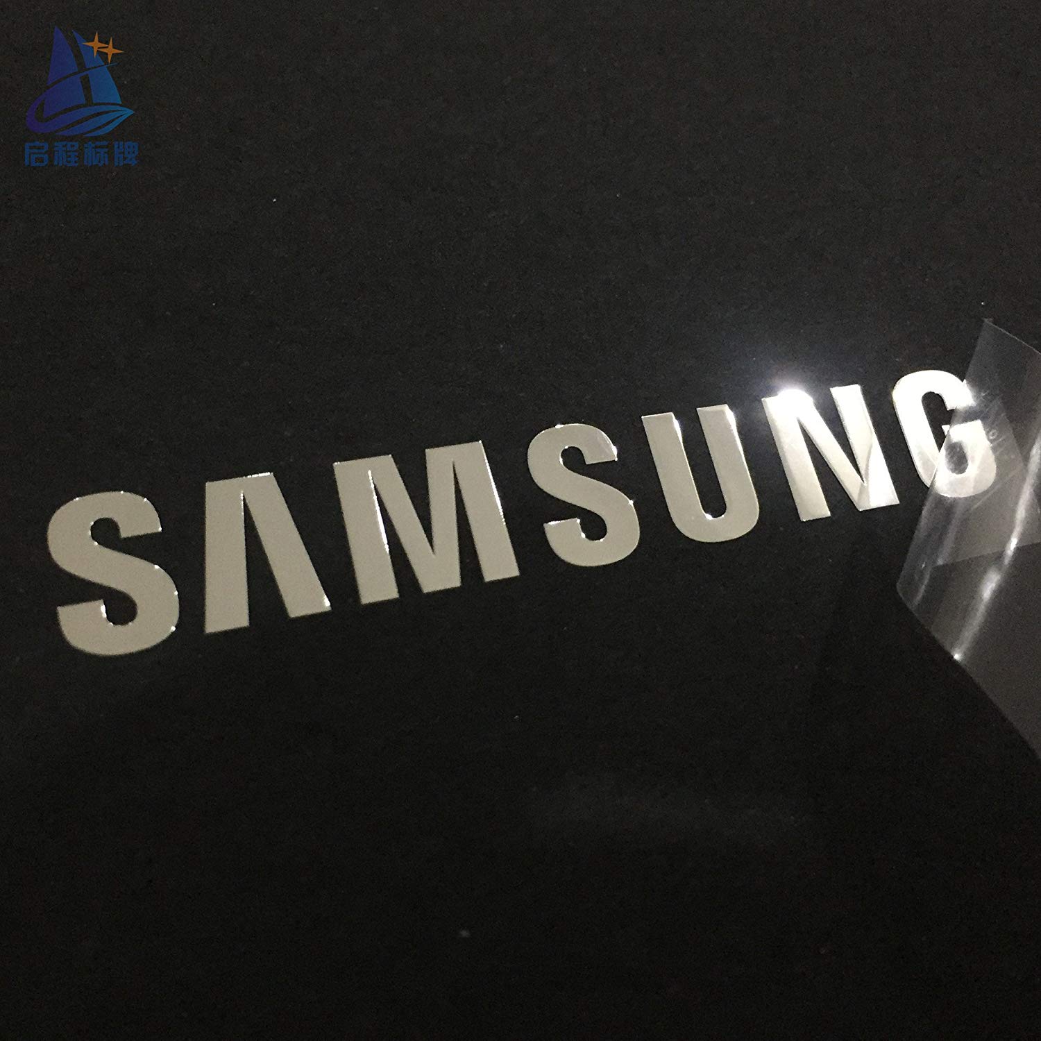 Samsung Silver Logo - Wallner 2pcs adhesive Samsung logo sticker metal sticker