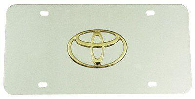 Gold Toyota Logo - Amazon.com: Auto Gold TOYGC Gold On Chrome License Logo Plate ...