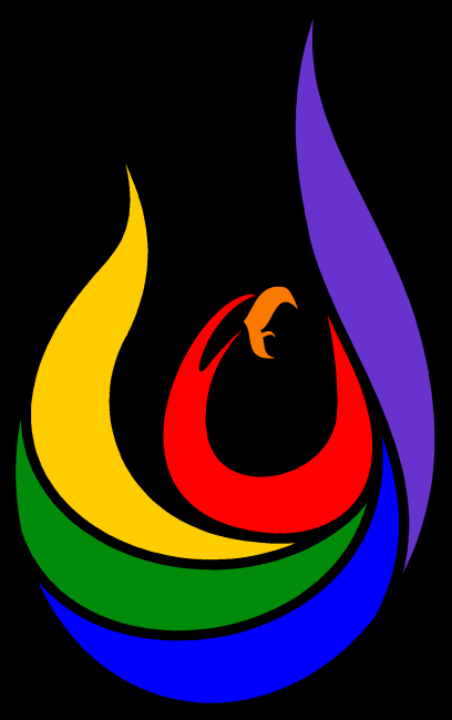 Rainbow Phoenix Logo - jacc in the box - design - Jester Skull