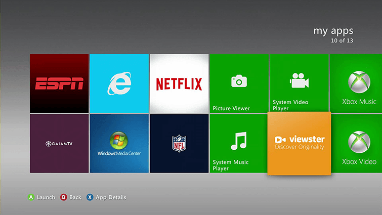 Xbox App Logo - Viewster App on Xbox 360