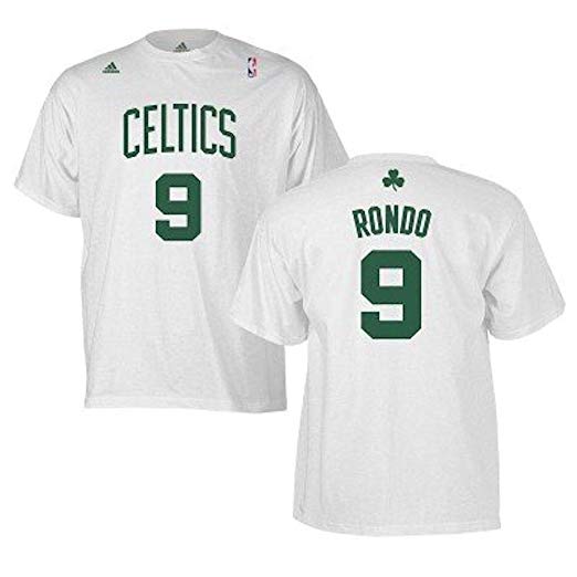 Rajon Rondo Logo - adidas Boston Celtics Rajon Rondo White T Shirt: Sports