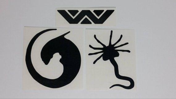 Xenomorph Logo - Alien Facehugger Xenomorph or Weyland Yutani Logo Vinyl | Etsy