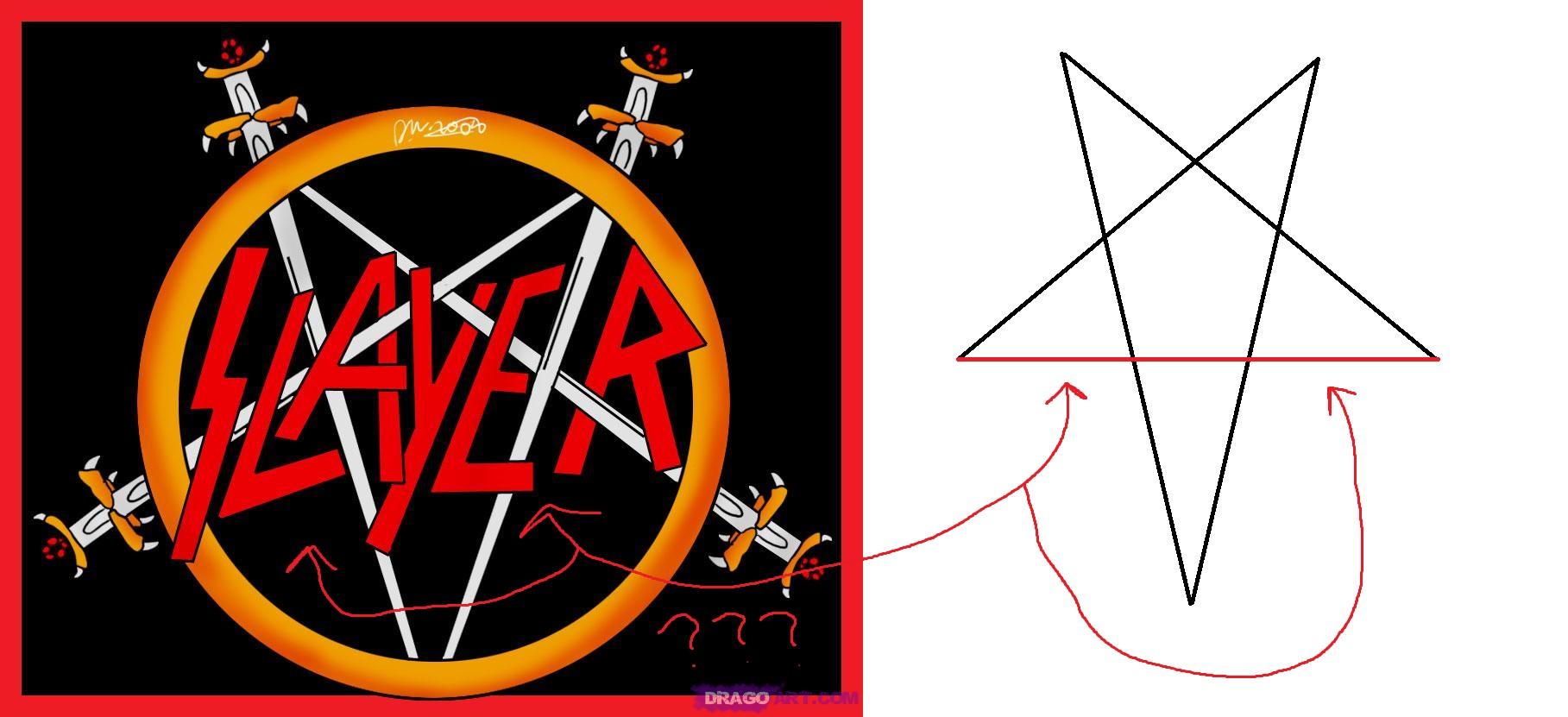 Slayer Logo - TIL: Slayer's logo is not a full pentagram; it is missing the bottom ...