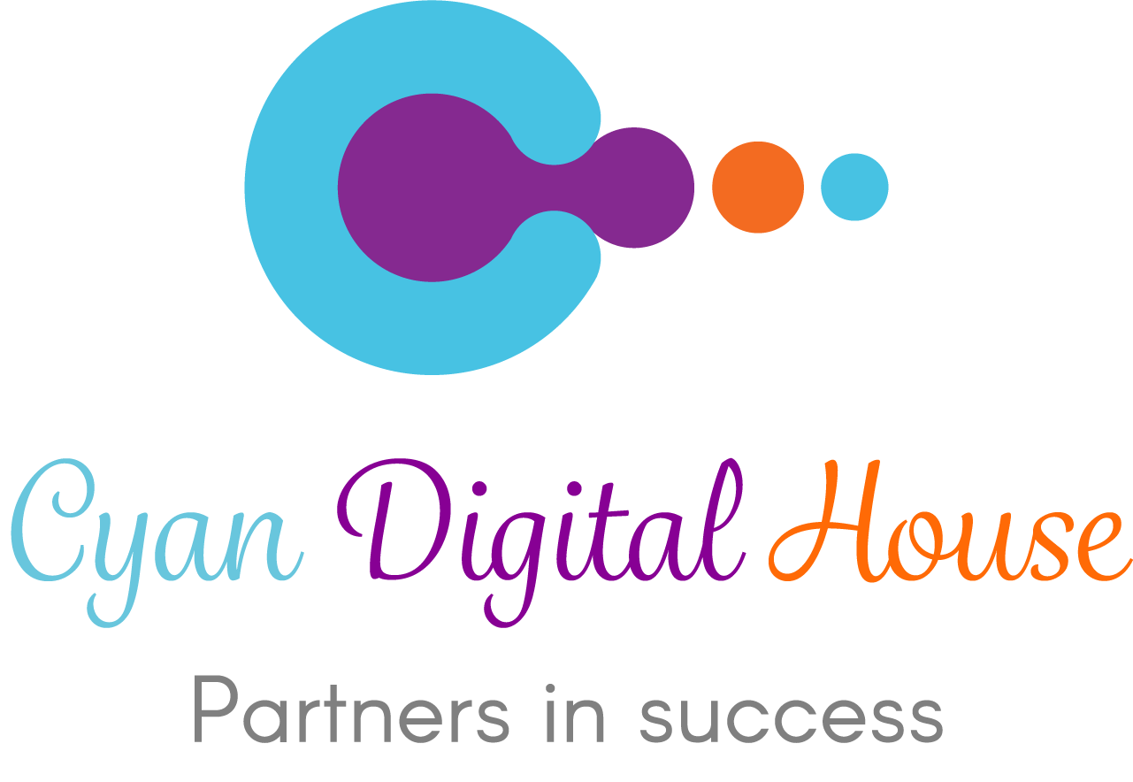 Orange and Violet Logo - home Digital House