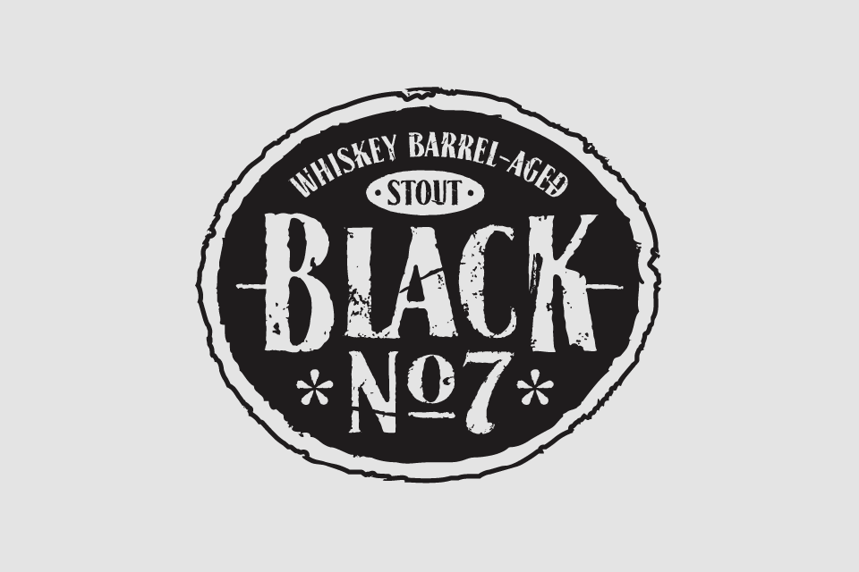 Whiskey Barrel Logo - Black No. 7 - Beer-Type Logo Inspired by the Jack Daniels Font.