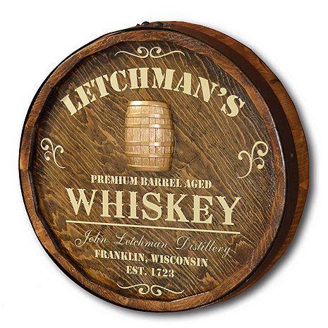 Whiskey Barrel Logo - Personalized Quarter Barrel Head with Whiskey Barrel Relief - Wine ...