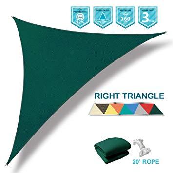 Right Triangle Green Logo - Amazon.com : Coarbor 10'x17'x19.7' Right Triangle Green UV Block Sun