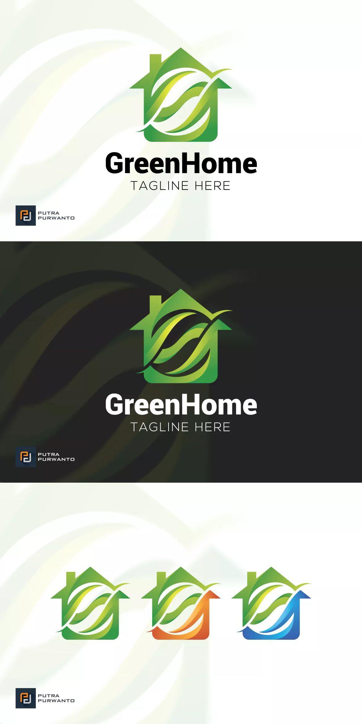 Green Home Logo - Green Home - Logo Template AI, EPS | Logo Templates | Pinterest ...