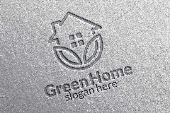 Green Home Logo - Green Home, Leaf Real estate Logo ~ Logo Templates ~ Creative Market