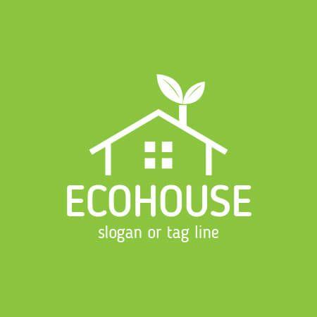 Vegan Company Logo - Buy Green Eco House vector Logo Template fot your Eco Company
