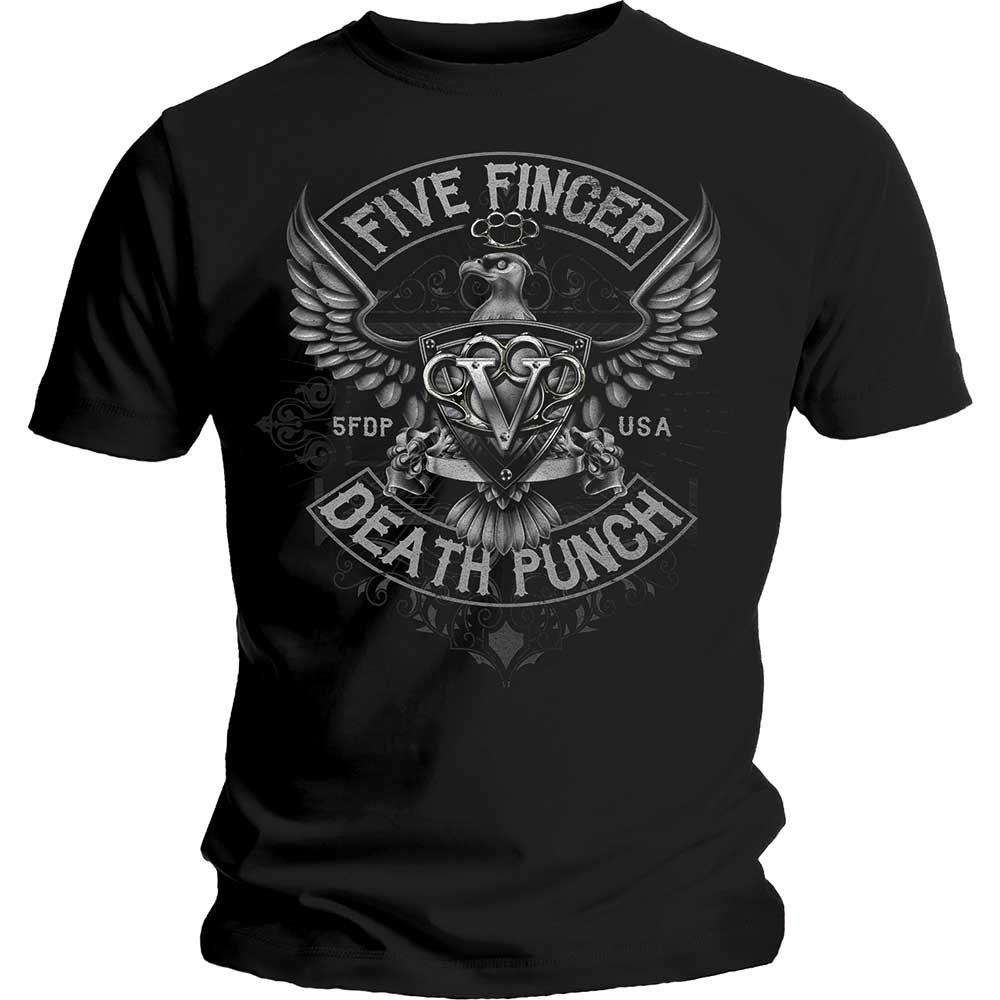 5FDP Eagle Logo - Five Finger Death Punch Howe Eagle Crest T-Shirt - PUNX.UK
