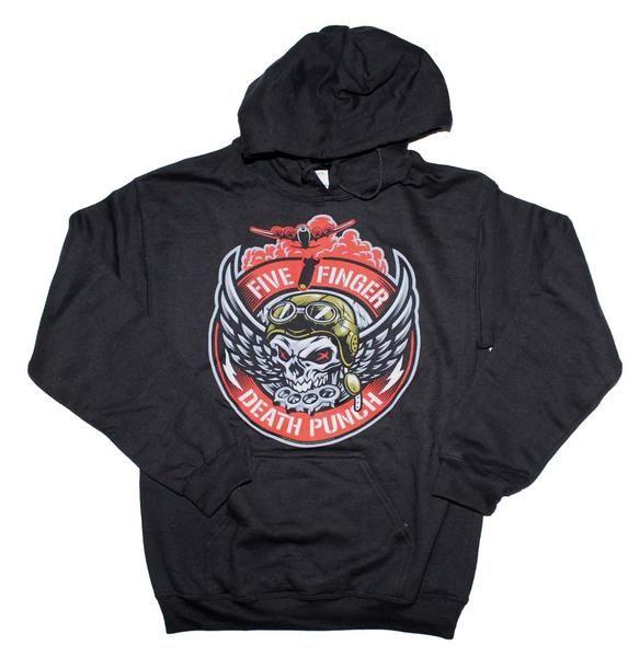5FDP Eagle Logo - Five Finger Death Punch Bomber Patch Hoodie - Rocker Tee