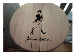 Whiskey Barrel Logo - Whiskey Barrel Lid Top Laser Engraved Jonnie Walker Logo Man Cave ...