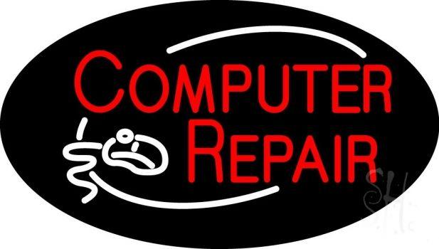Computer Repair Logo - Red Computer Repair Logo 1 Neon Sign | Computer Repair Neon Signs ...