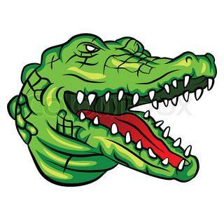 Strong Alligator Logo - Strong angry alligator mascot. Vector clip art illustration. All