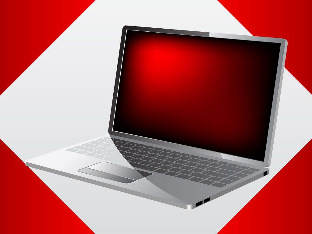Red Computer Logo - Notebook Computer Vector