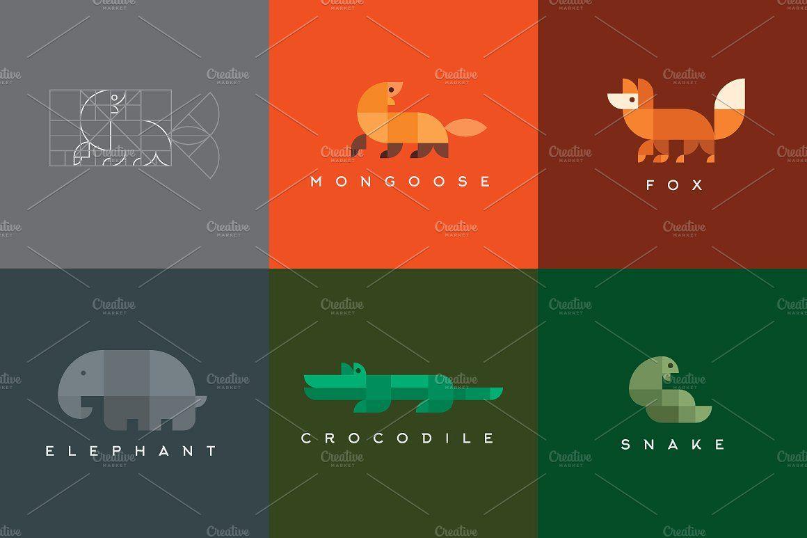 Geometric Animal Logo - Set of geometric logos animals ~ Logo Templates ~ Creative Market