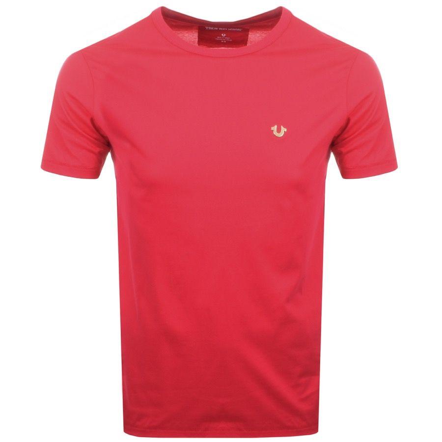 Maroon Horseshoe Logo - True Religion Horseshoe Logo T Shirt Pink | Mainline Menswear