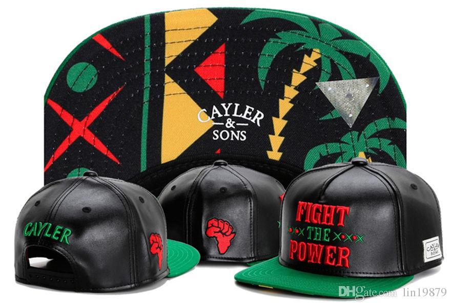 Camo Fights Logo - Cayler & Sons FIGHT THE POWER Leather Gorras Snapback Caps Floral ...