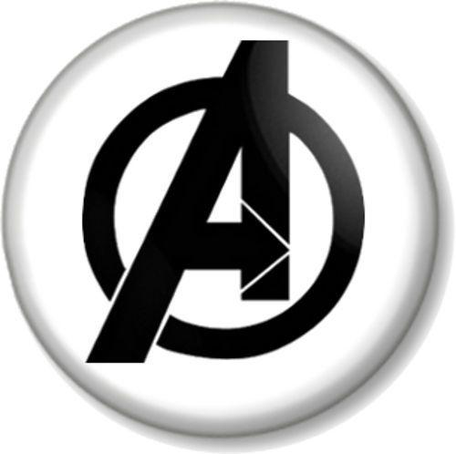 Iron Man Black and White Logo - Avengers Logo 25mm Pin Button Badge Marvel Comics Hulk Thor Iron Man ...