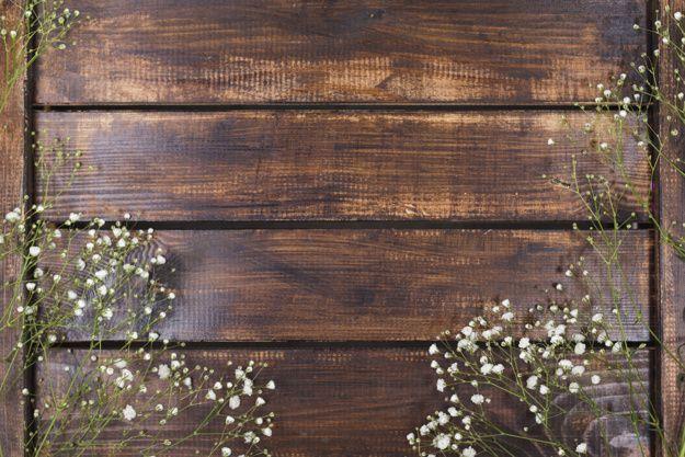 Rustic Wood Flowers Logo - Light white flowers on wood Photo | Free Download
