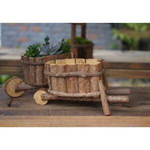 Rustic Wood Flowers Logo - Rustic Wood Flower Pot Trolley Plant Pot Box Home Decor Outdoor 27cm