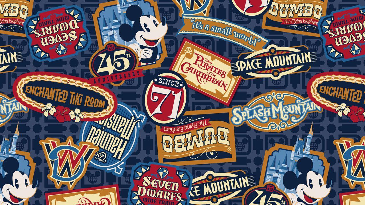 Walt Disney World 2016 Logo - First Look at Magic Kingdom 45th Anniversary Merchandise Artwork ...
