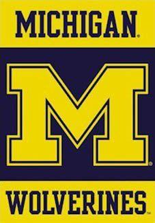 Michigan Football Logo - Michigan Wolverines BIG M Logo Banner Poster - Premium NCAA Wall ...