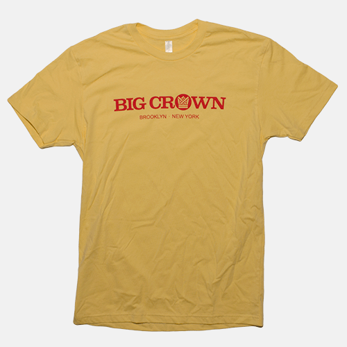 Big Yellow M Logo - Big Crown Logo Shirt (Yellow/Red) – Big Crown Records