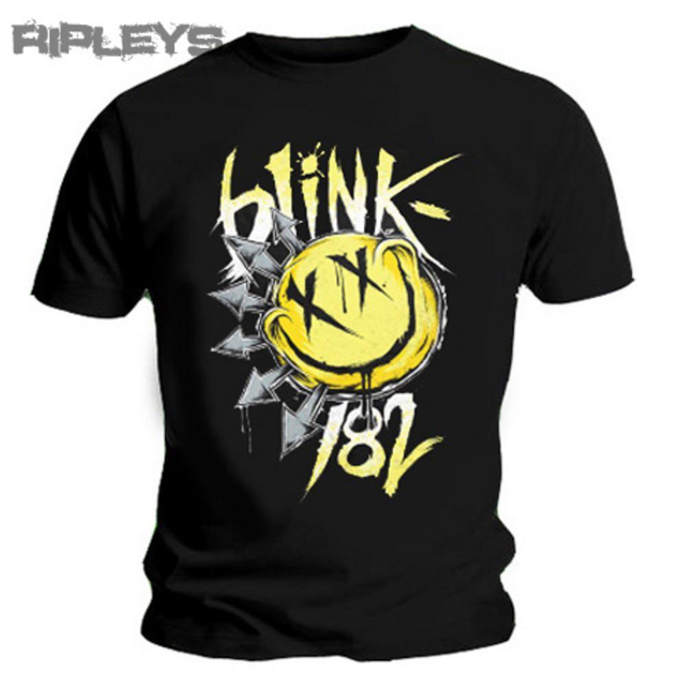 Big Yellow M Logo - Official T Shirt BLINK 182 Black BIG SMILE Yellow M