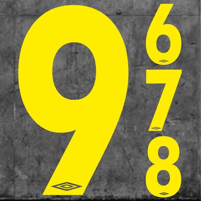 Big Yellow M Logo - Umbro Numbers Large Yellow - Teamsport Direct