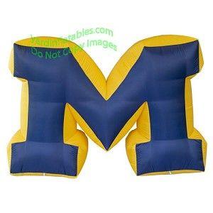 Big Yellow M Logo - Air Blown 7' NCAA Inflatable Michigan Wolverine Big 